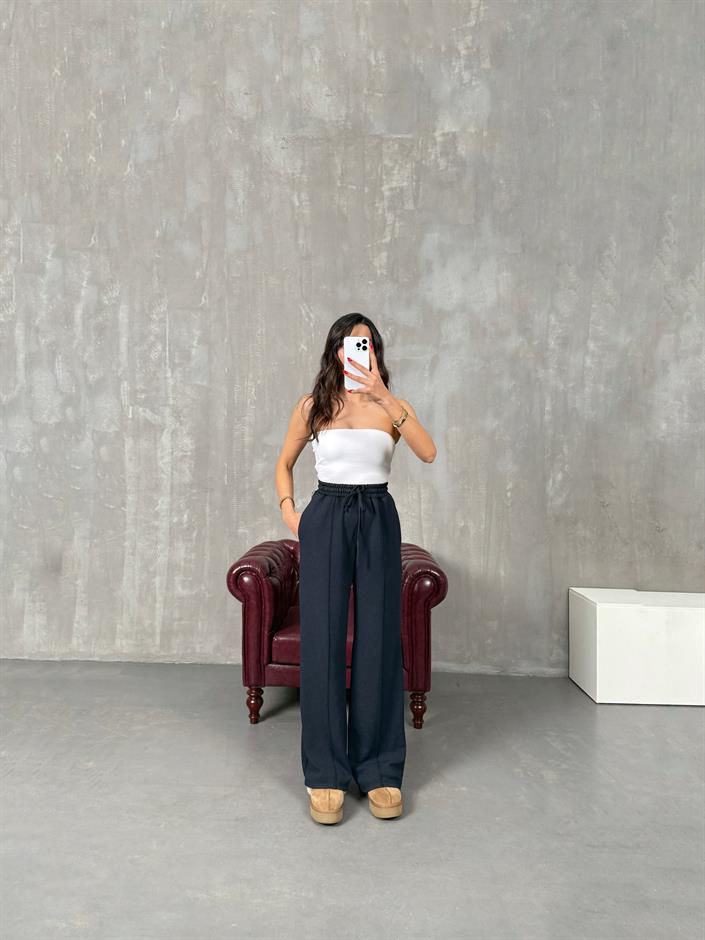 Vilde Siyah Çımalı Yıkamalı Oys Muadil Pantolon