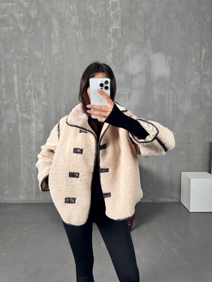 Hines Taş Astarlı Peluş Mont