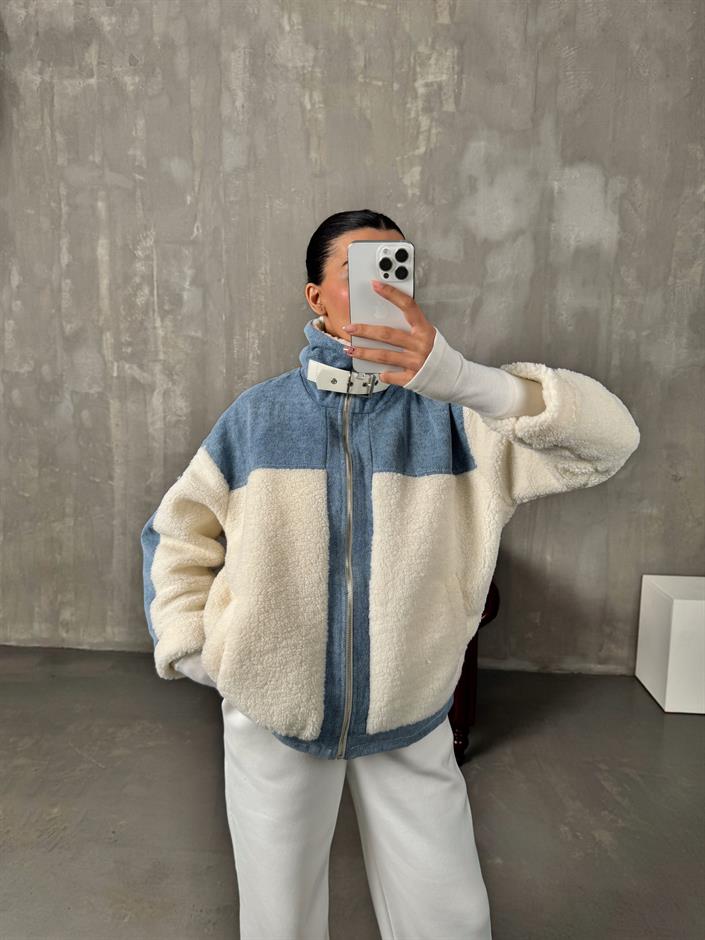 Thedor Denim Peluş Ceket