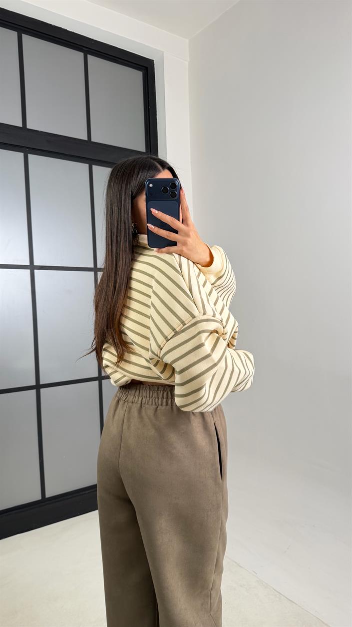 Vizon Kuşaklı Süet Pantolon GAUS-00829