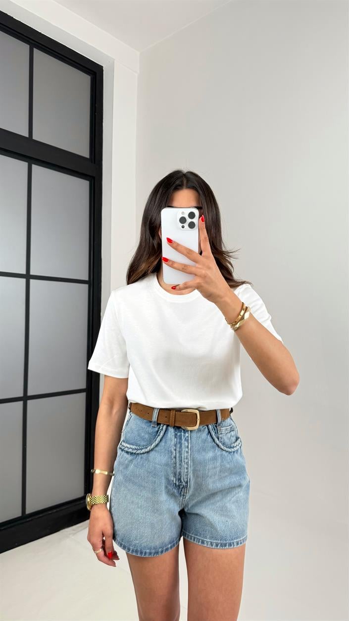 Beyaz MD Muadil Kısa Kol Tshirt Gaus00480