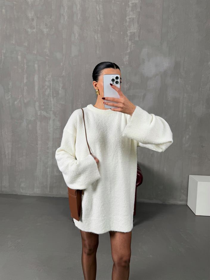 Arow Ekru Triko Oversize Kazak