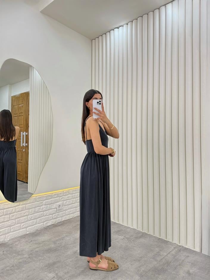 Antrasit Askısı Ayarlanabilir Modal Kumaş Tulum Gaus00331