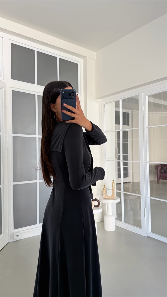 Füme Şal Detaylı Modal Kumaş Elbise GAUS-01917