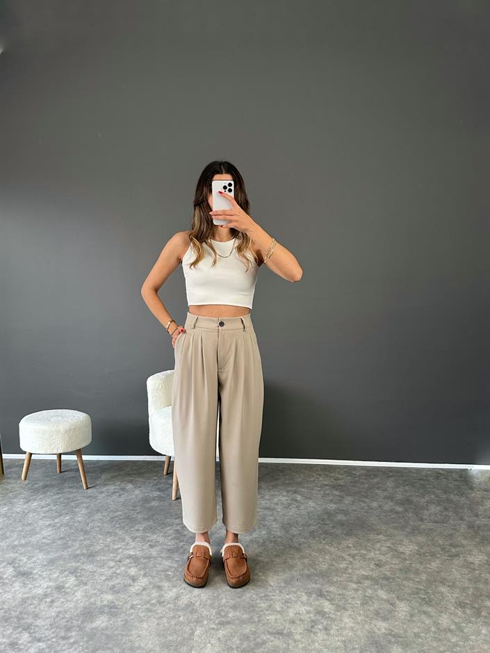 Alfonsa Taş Şalvar Pensli Pantolon