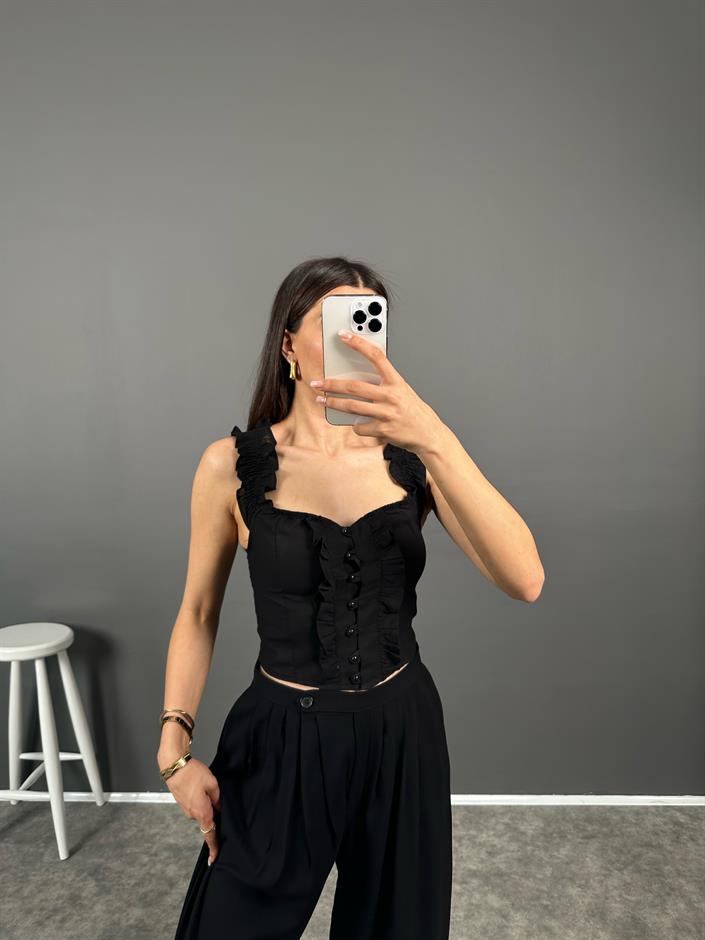 Varro Siyah İnci Detaylı Crop