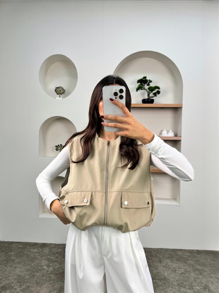 Belen Vizon Cepli Fermuarlı Paraşüt Yelek