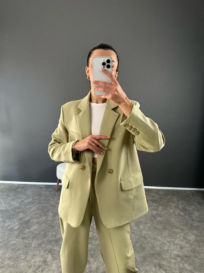 Kwie Yeşil Model Kumaş İkili Takım 