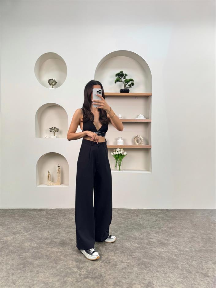 Hena Siyah Palazzo Pantolon