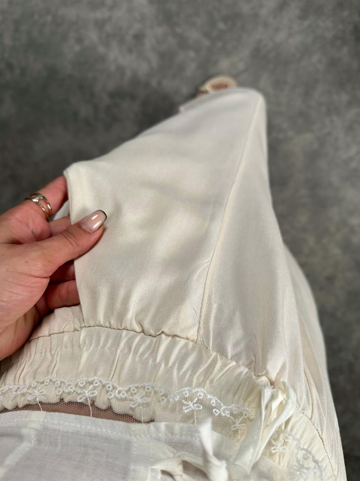 Nien Krem Tensel Kumaş Şalvar Pantolon