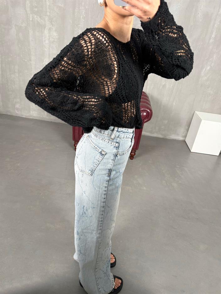 Mavi Yırtık Detaylı Yıkamalı Jean Gaus00086