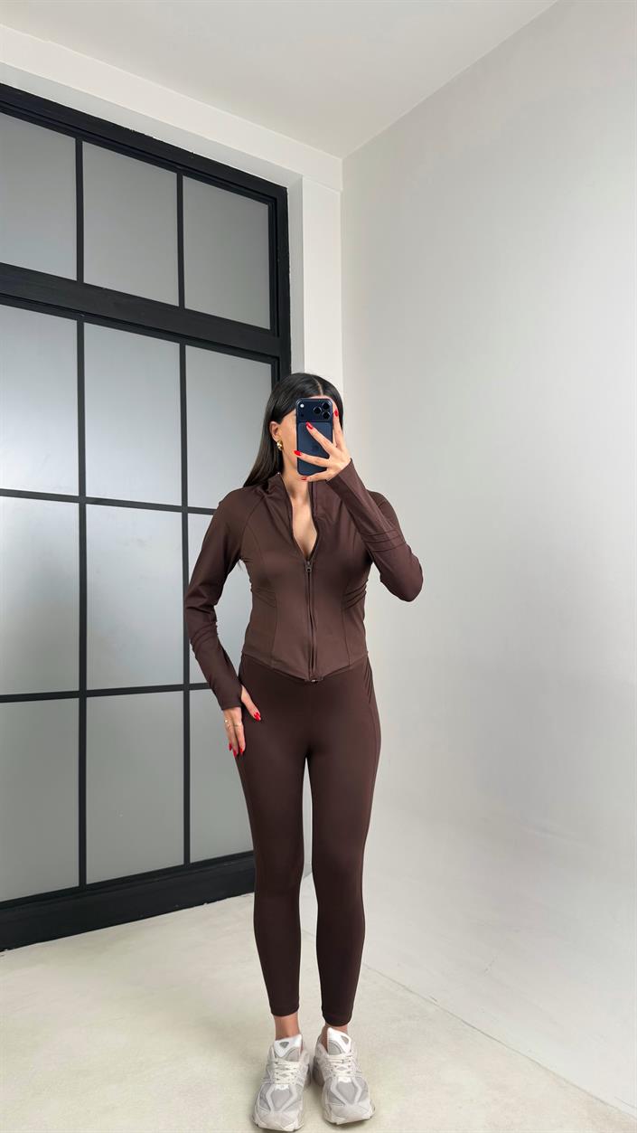 Kahve OYS Model Ceket Tayt Takım GAUS-00941