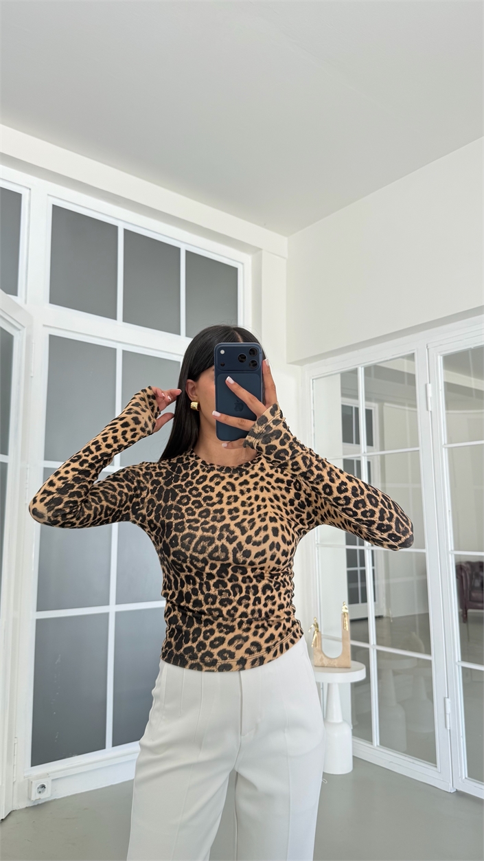 Leopar ZR Model Basic Parmak Geçirmeli Bluz GAUS-01991