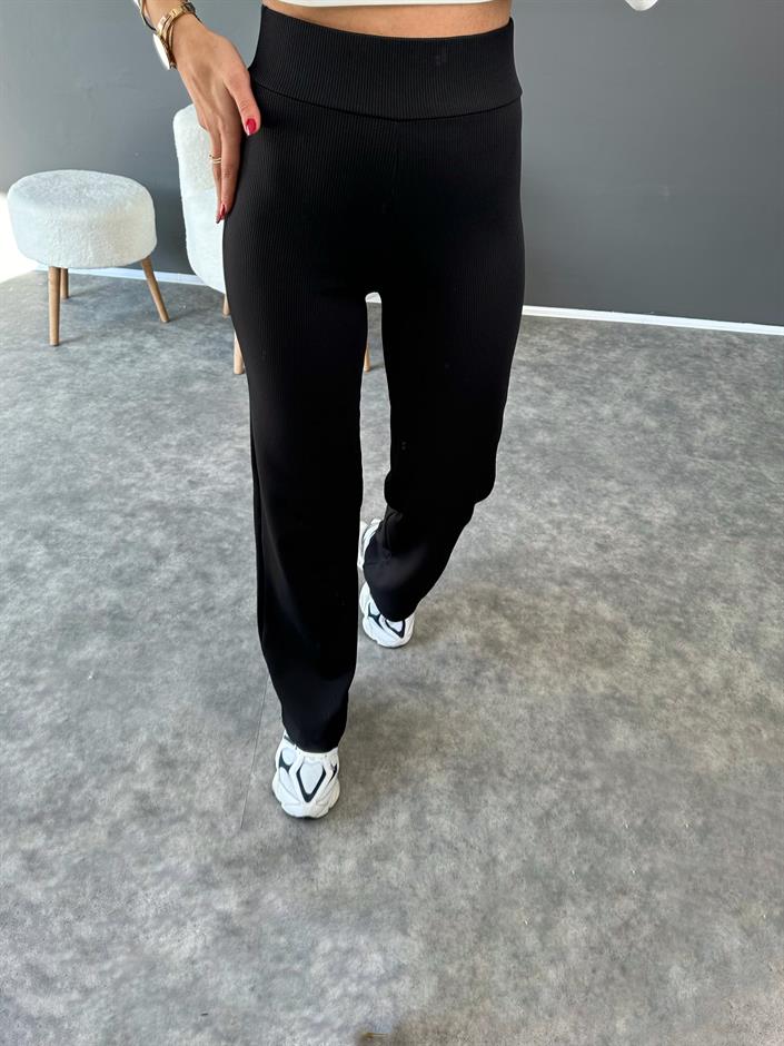 Aris Siyah Şardonlu Fitilli Pantolon 