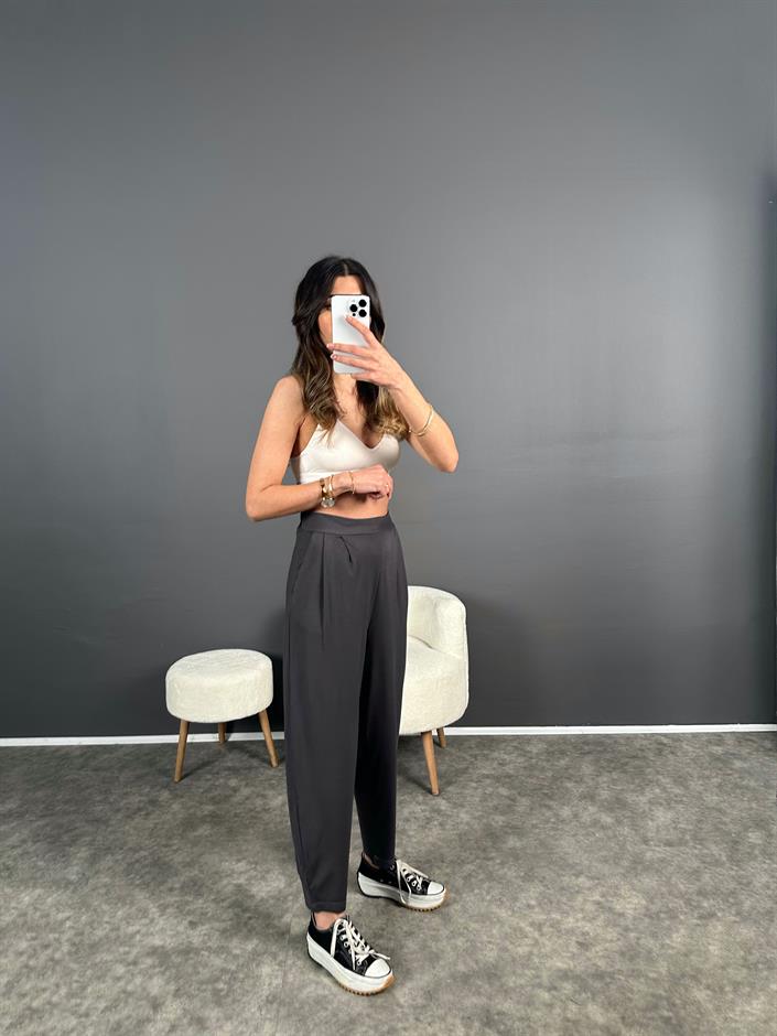 Tanya Füme Yazlık Modal Kumaş Harem Pantolon