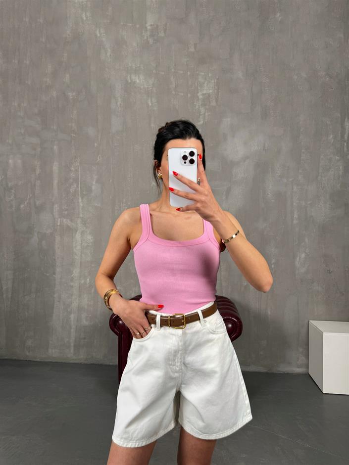 Pembe Askılı Crop Gaus00220