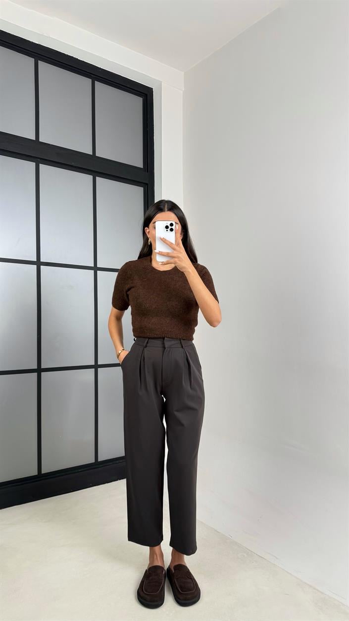 Acı Kahve Cepli Kumaş Pantolon GAUS-00544