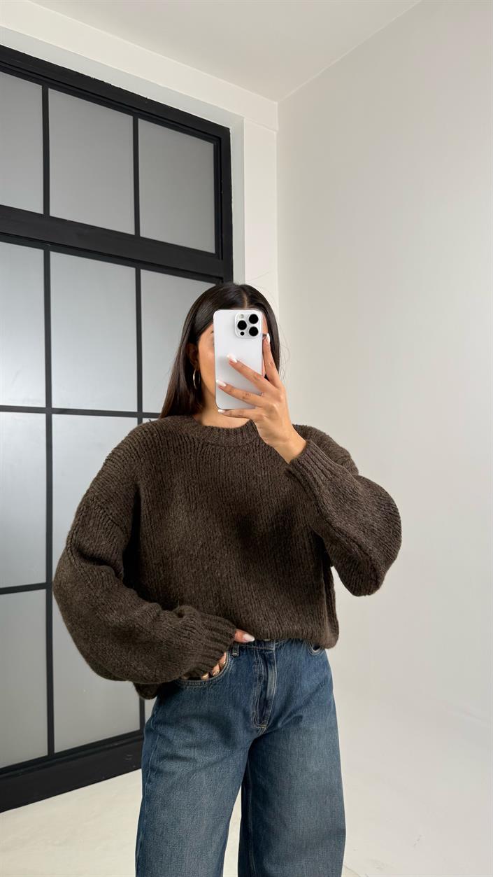 Kahve Örgü Kazak GAUS-00511