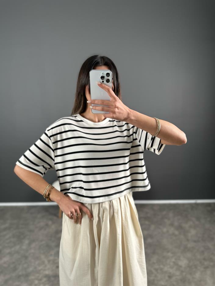 Als Beyaz Çizgili Tshirt