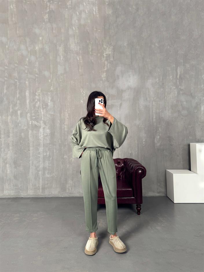 Wax Yeşil Modal Kumaş Takım