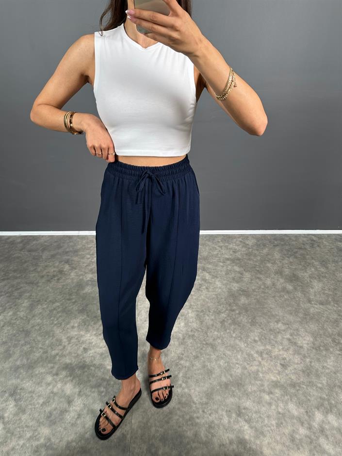 Arion Lacivert Ayrobin Keten Pantolon