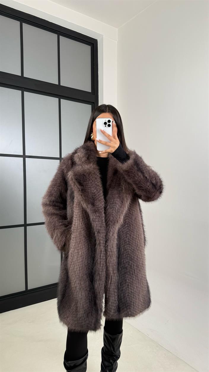 Gri Astarlı Midi Boy Premium Kürk GAUS-00504