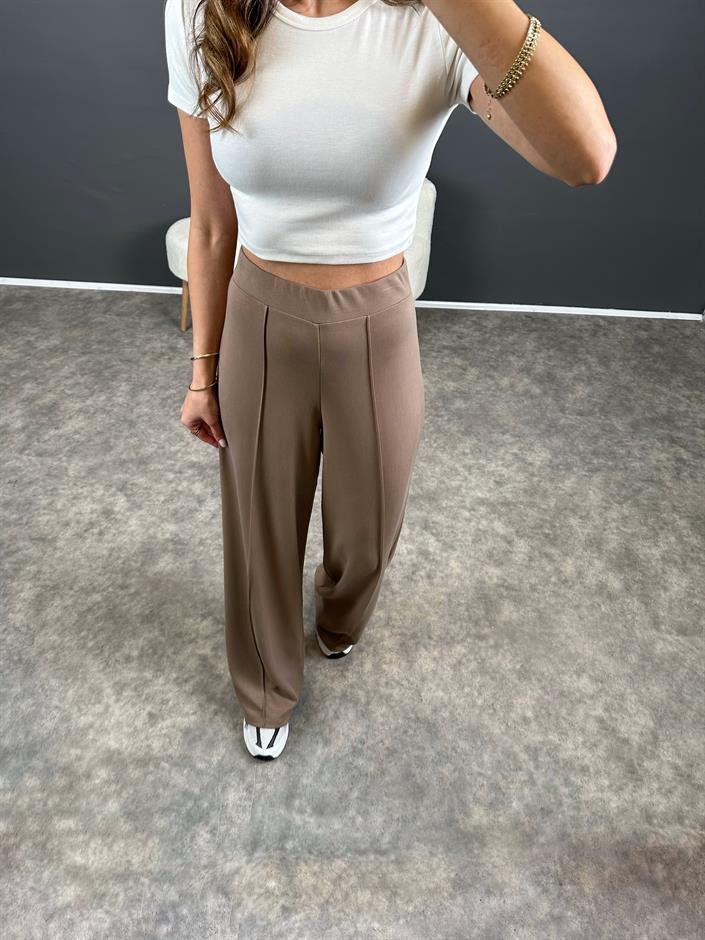 Cleo Kahve Bol Kesim Modal Kumaş Pantolon