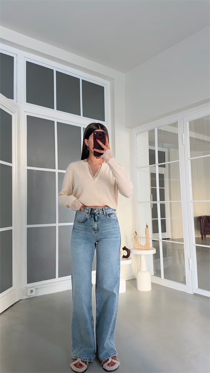 Buz Mavi MD Muadil Geniş Paçalı Jean GAUS-02081