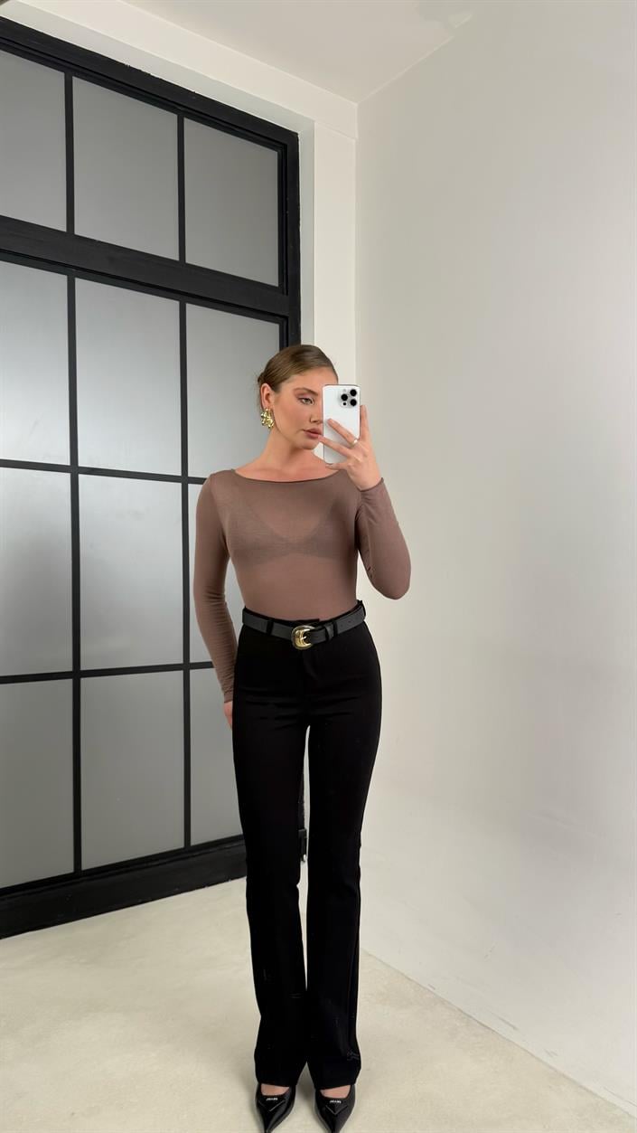 Siyah Kemerli Çelik Pantolon GAUS-00706