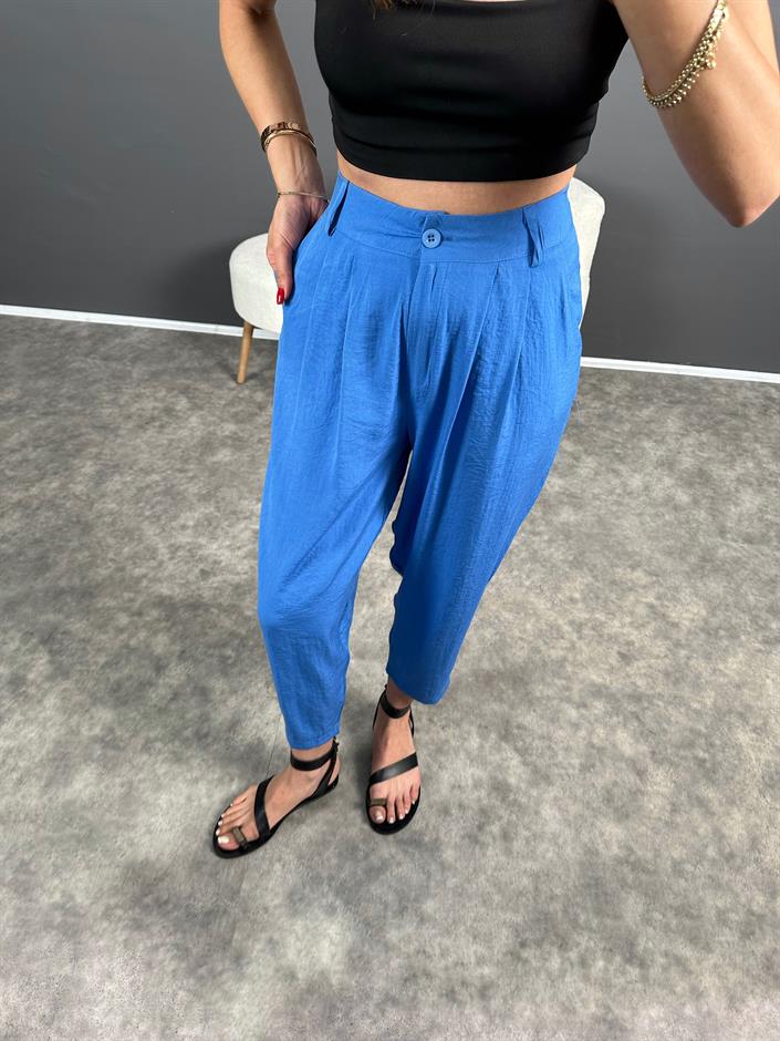 Wuud Mavi İthal Kumaş Şalvar Pantolon