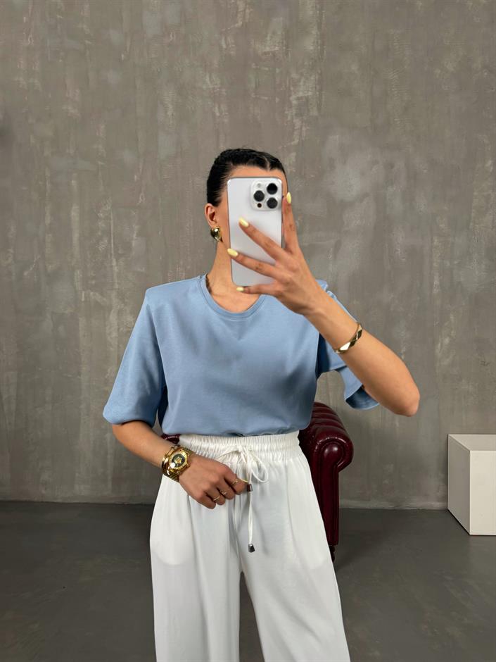 Mavi Bisiklet Yaka Vatkalı Basic Tshirt Gaus00118