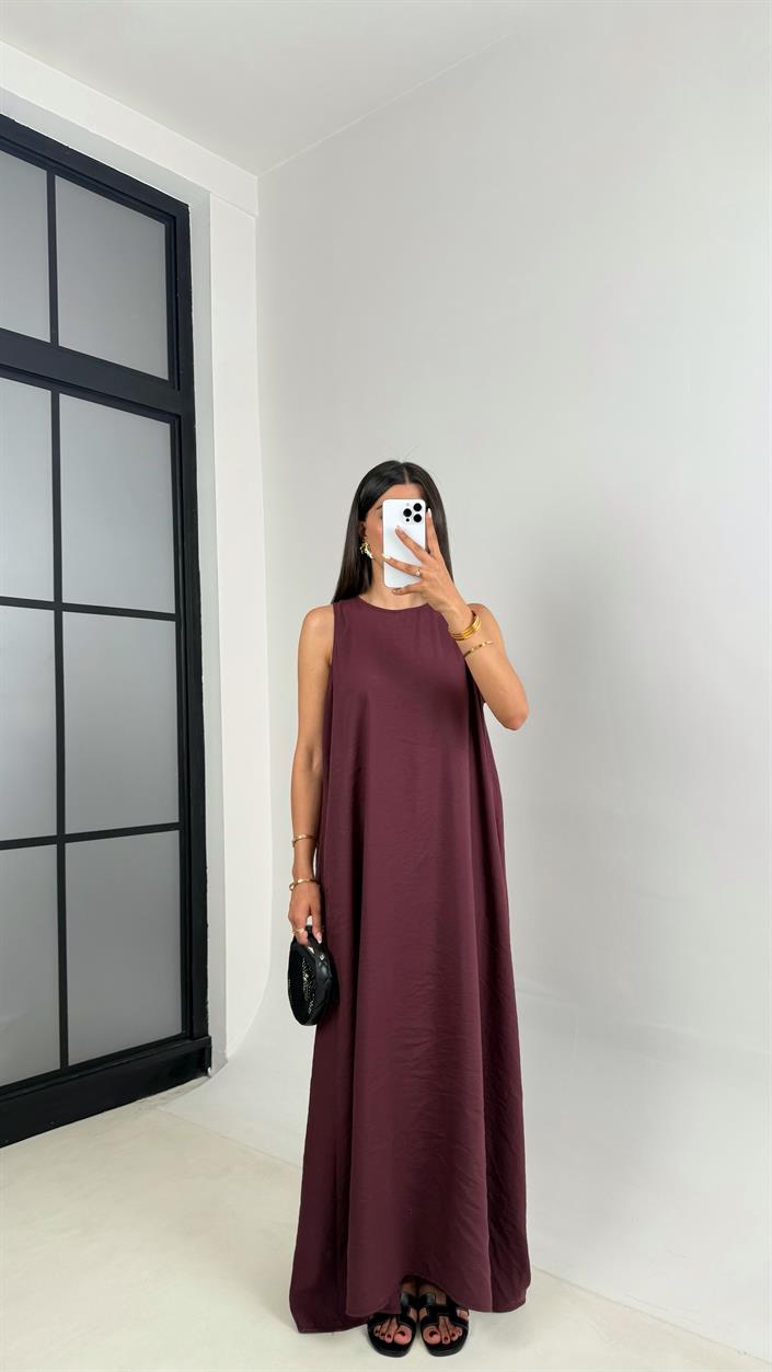 Mürdüm Cepli Premium Basic Tencel Elbise Gaus00661