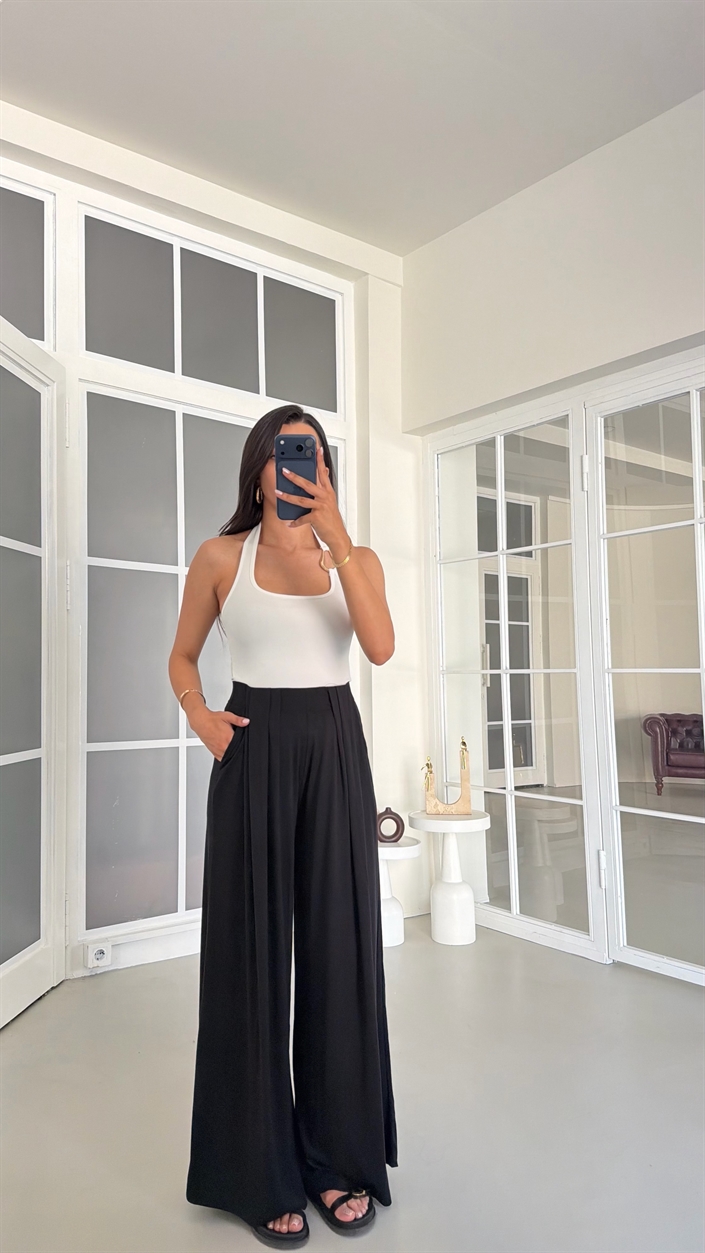 Siyah OYS Model Beli Lastikli Pantolon Modal Pantolon GAUS-01808