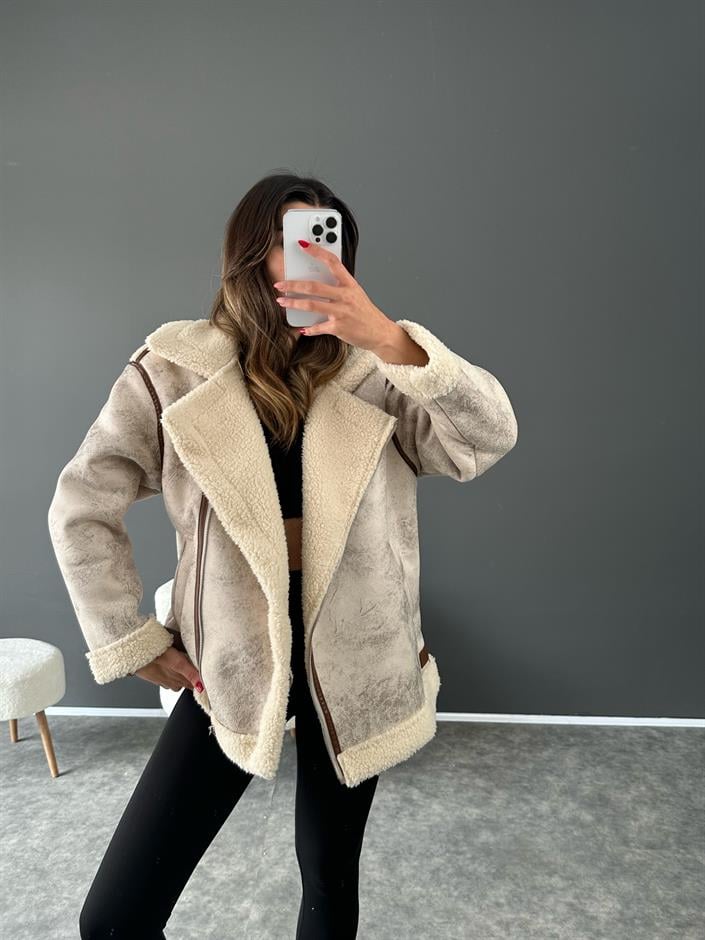 Rommy Premium Taş Kürkü Mont