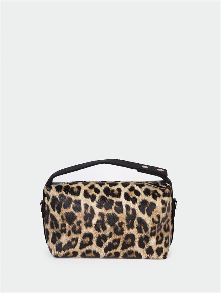 313 KANVAS ASKILI LEOPAR ÇITÇITLI ÇANTA LEOPAR 