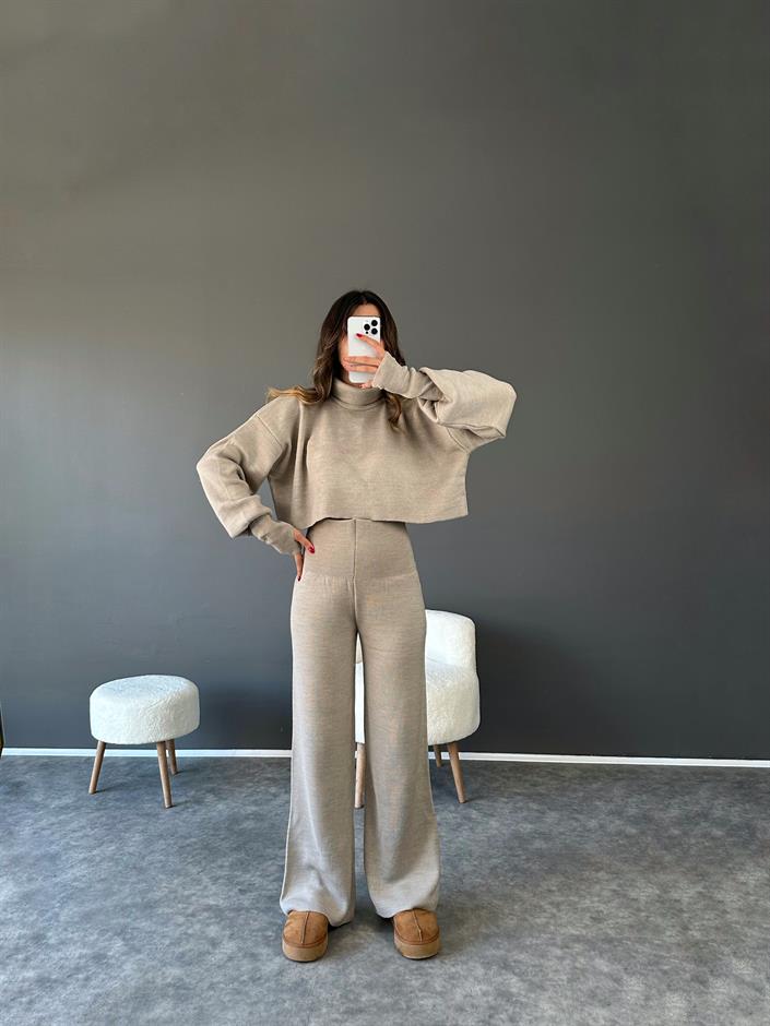 Li Vizon Crop Pantolon Triko Takım 