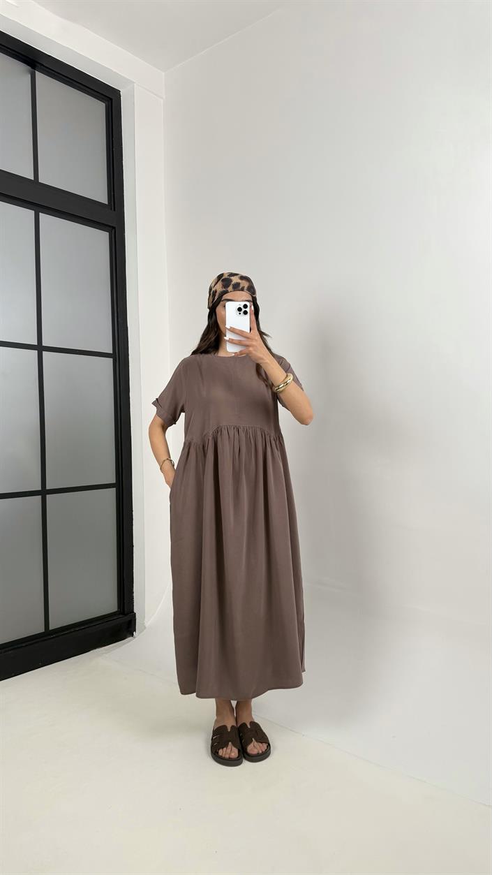 Vizon Altı Balon Tencel Pinterest Elbise Gaus00388