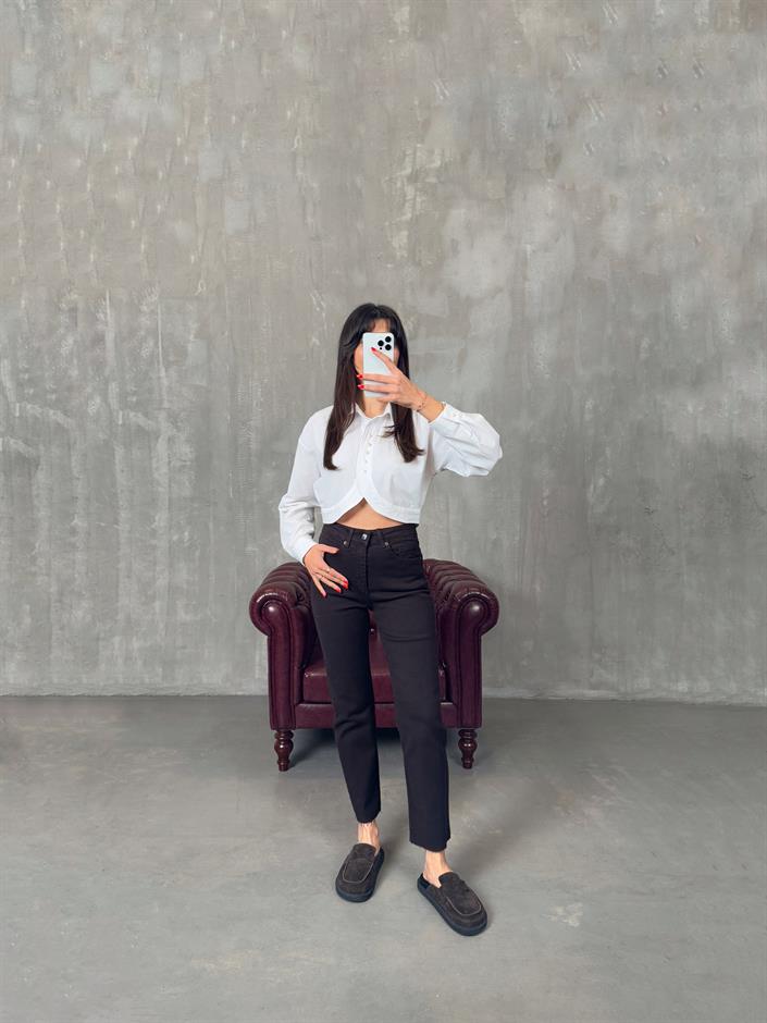 Rick Acı Kahve ZR Kesik Paça Mom Jean