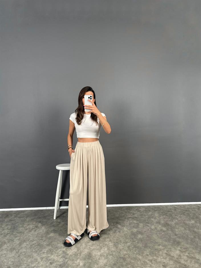 Flos Taş Oys Modal Kumaş Rahat Dokuma Pantolon