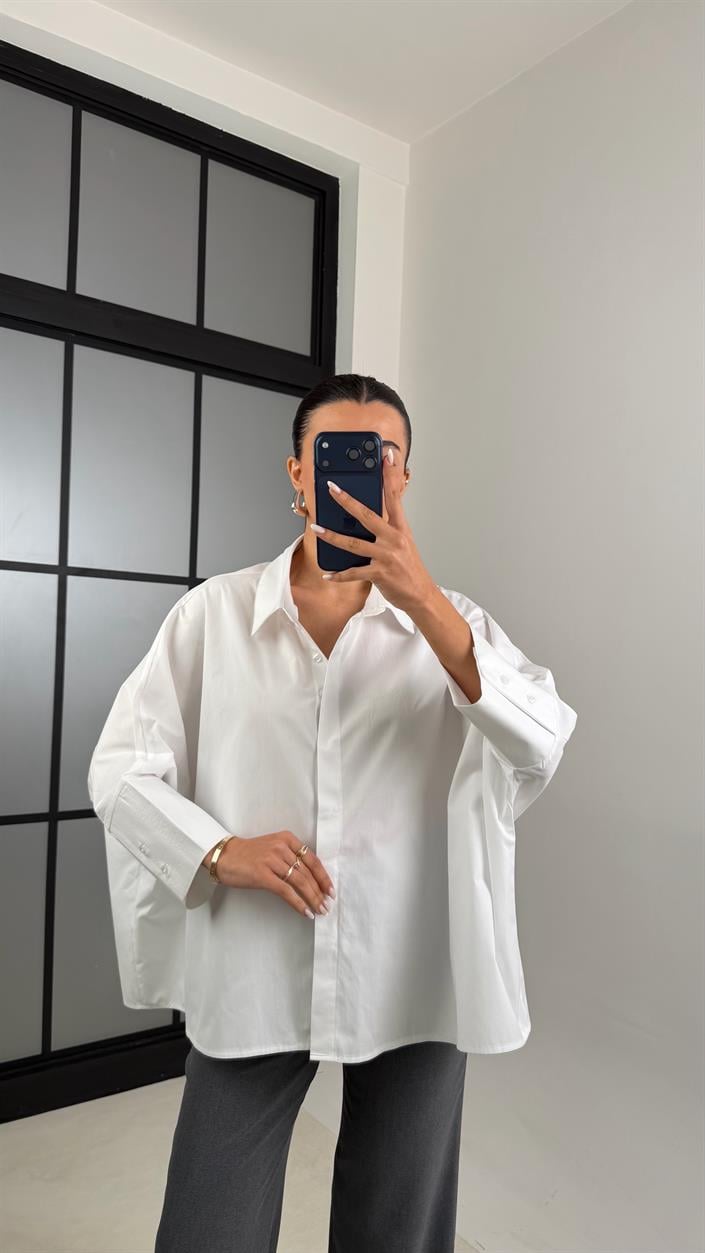 Beyaz Yarasa Kol Poplin Gömlek GAUS-00545