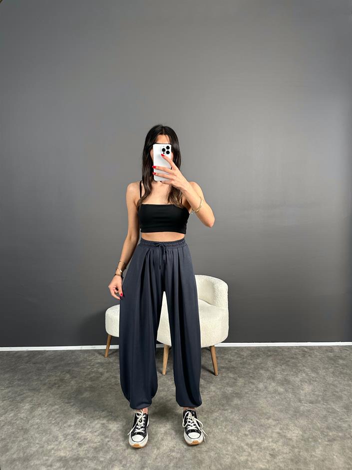 Antrasit Pike Modal Kumaş Şalvar Pantolon