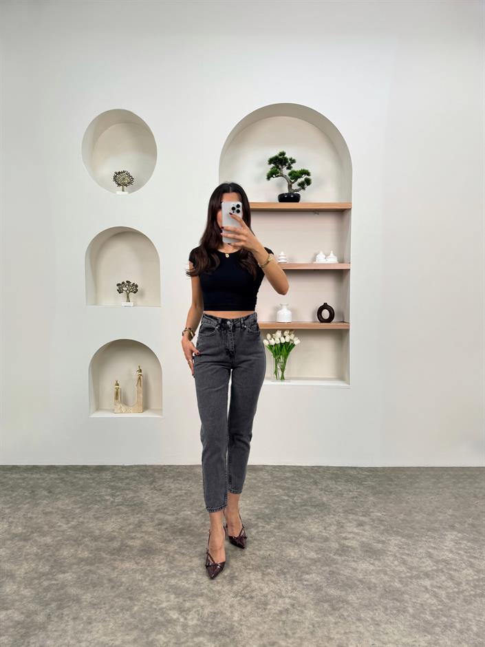 Terra  Füme Yıkamalı Mom Jean