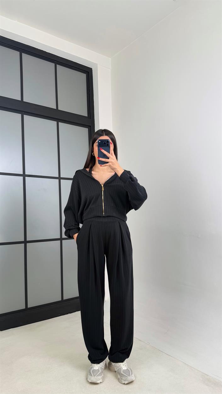 Füme Hırka Beli Lastikli Pantolon OYS Model Premium Modal Takım GAUS-01023