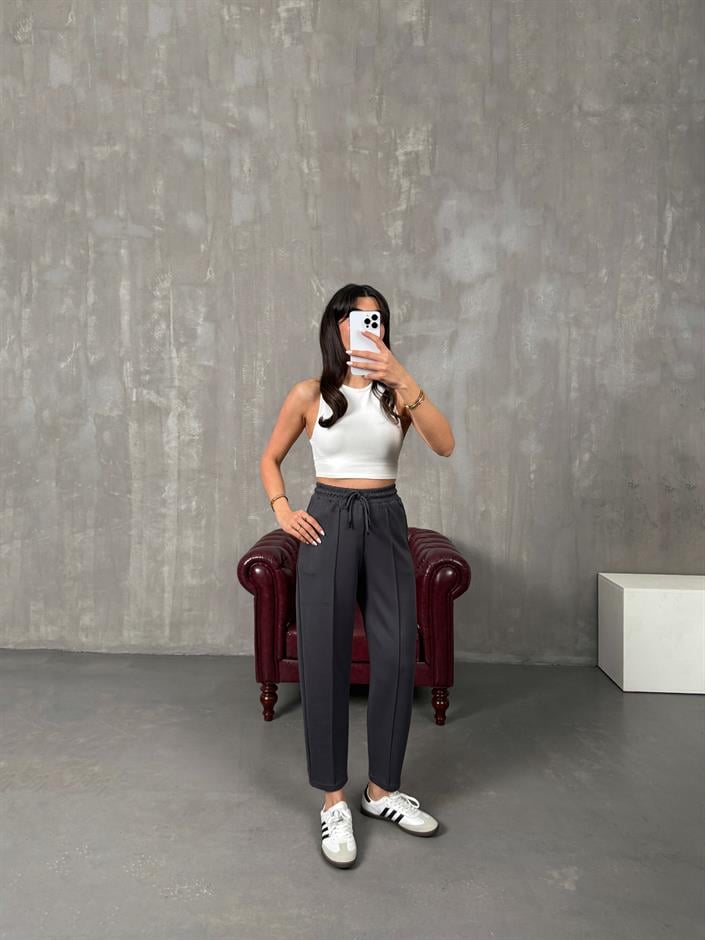 Sofya Antrasit Oysh Muadil Modal Kumaş Balon Pantolon