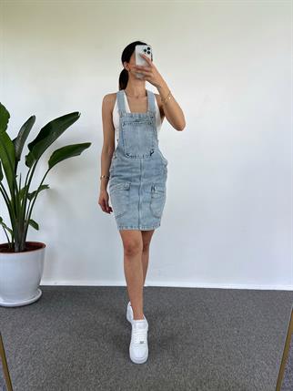 Denim Salopet Elbise 