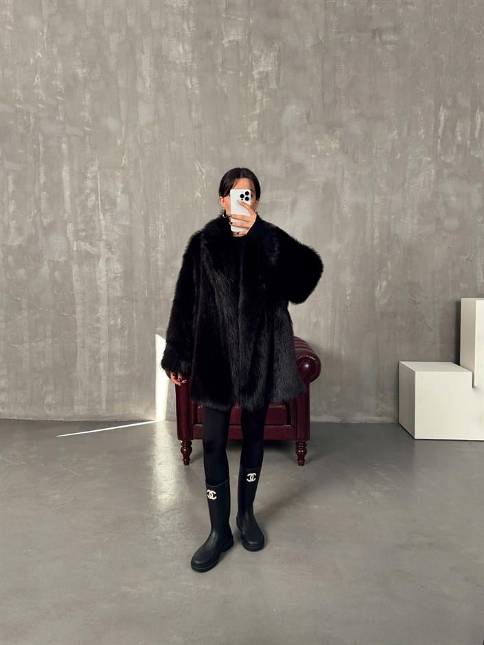 Felix Siyah Astarlı Muadil Kürk