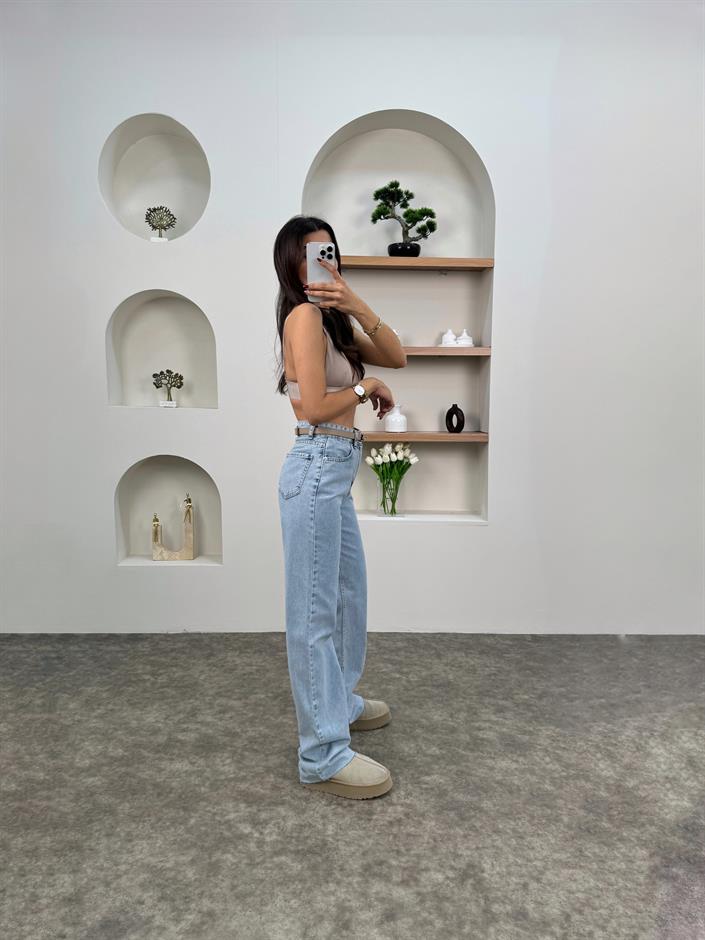 Dori Açık Mavi Kesik Paça Jean Pantolon