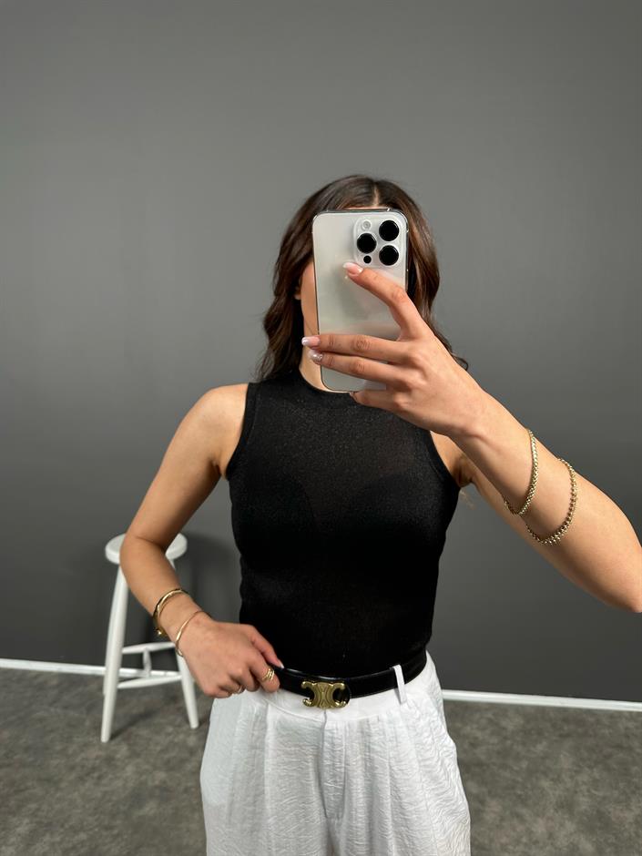 Siyah Simli Halter Atlet 