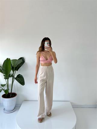 Dora Taş Keten Palazzo Pantolon