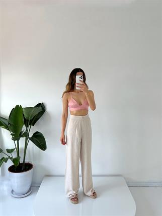 Dora Taş Keten Palazzo Pantolon